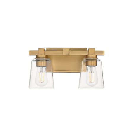Maxim Lighting Cubos 2-Light Wall Sconce, Natural Aged Brass 21382CLNAB